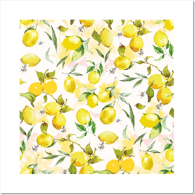 Watercolor lemons 2 Wall Art by B&K